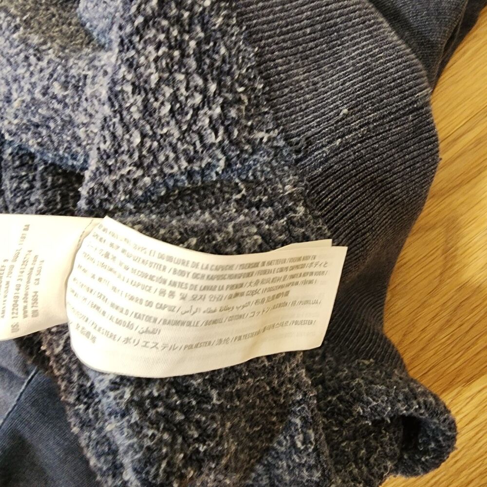 Abercrombie & Fitch Full Zip Hoodie Mens M Muscle Irregular Blue Spell Out Y2K - Picture 10 of 13